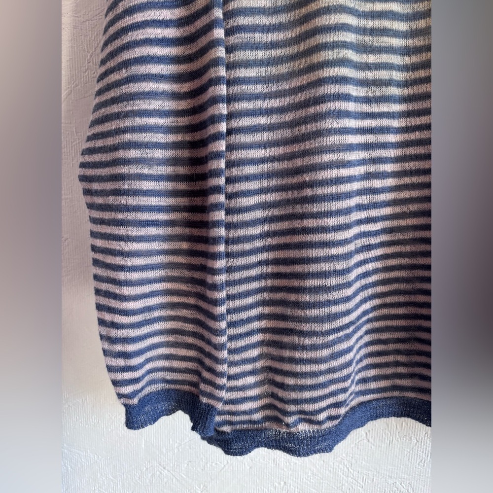 Roberto Collina Unisex Knit Linen Blend Lightweight Stripe Sweater Jumper Shirt - Picture 7 of 10
